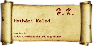 Hatházi Keled névjegykártya